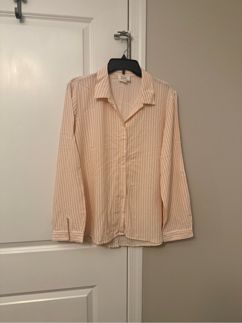 Olive & Oak Peach Striped Button-Down Shirt